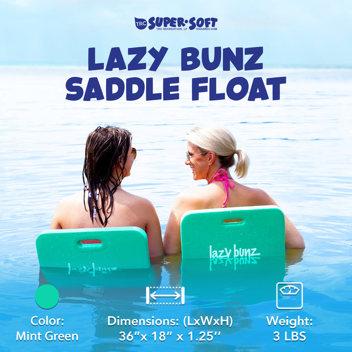 TRC Recreation Lazy Bunz Foam Water Saddle Pool Float, Mint Green (Open Box)