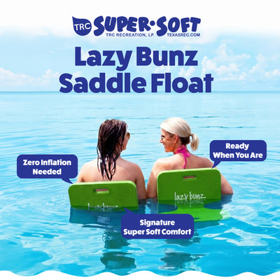 TRC Recreation Lazy Bunz Foam Water Saddle Pool Float, Fierce Green (Open Box)