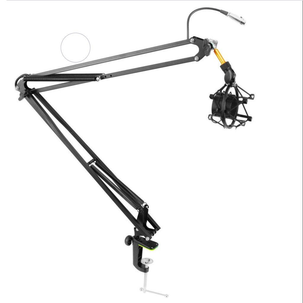 Pyle Microphone Boom Suspension Scissor Spring Arm Clamp On Stand, Black(2 Pack)