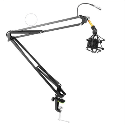 Pyle Microphone Boom Suspension Scissor Spring Arm Clamp On Stand, Black(2 Pack)