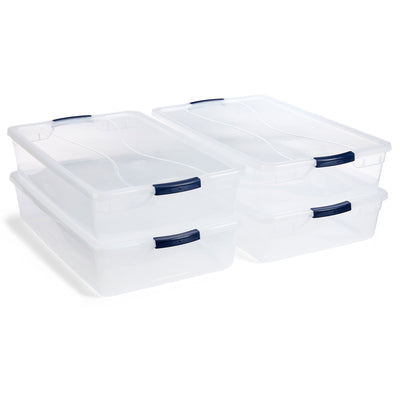 Rubbermaid Cleverstore 41 Quart Latching Stackable Storage Tote (4 Pk) (Used)