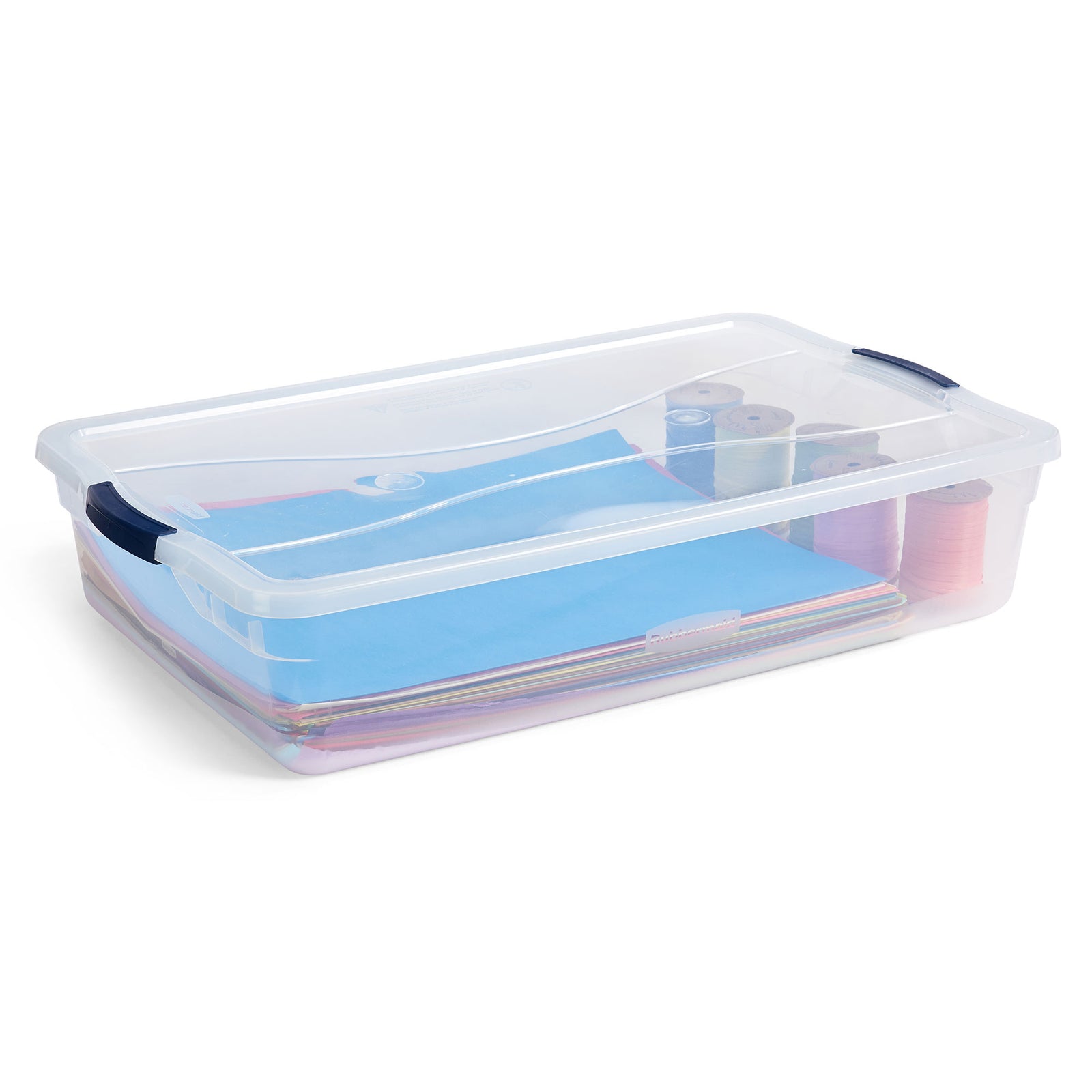 Rubbermaid Cleverstore 42 Quart Latching Stackable Storage Tote, Clear (4 Pack) - VMInnovations