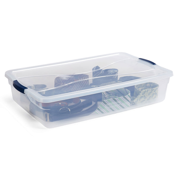 Rubbermaid Cleverstore 42 Quart Latching Stackable Storage Tote, Clear (4 Pack) - VMInnovations