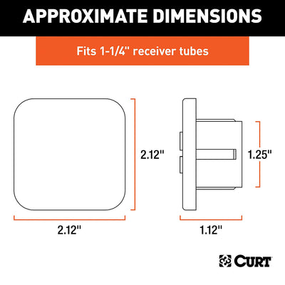 CURT Rubber Trailer Hitch Tube Cover, Fits 1.25 Inch Receiver Tube (Open Box)