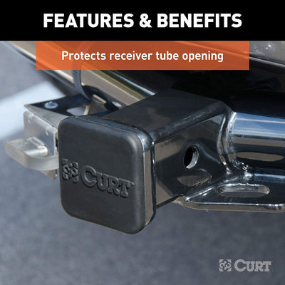 CURT 21510 Trailer 5/8-Inch Hitch Pin and Clip Set, Fits 2 Inch Receiver Tubes + CURT 22272 Rubber Trailer Hitch Tube Cover, Fits 2 Inch Receiver Tube, Black
