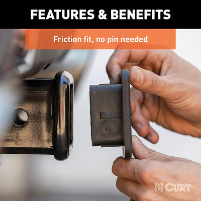 CURT 21510 Trailer 5/8-Inch Hitch Pin and Clip Set, Fits 2 Inch Receiver Tubes + CURT 22272 Rubber Trailer Hitch Tube Cover, Fits 2 Inch Receiver Tube, Black