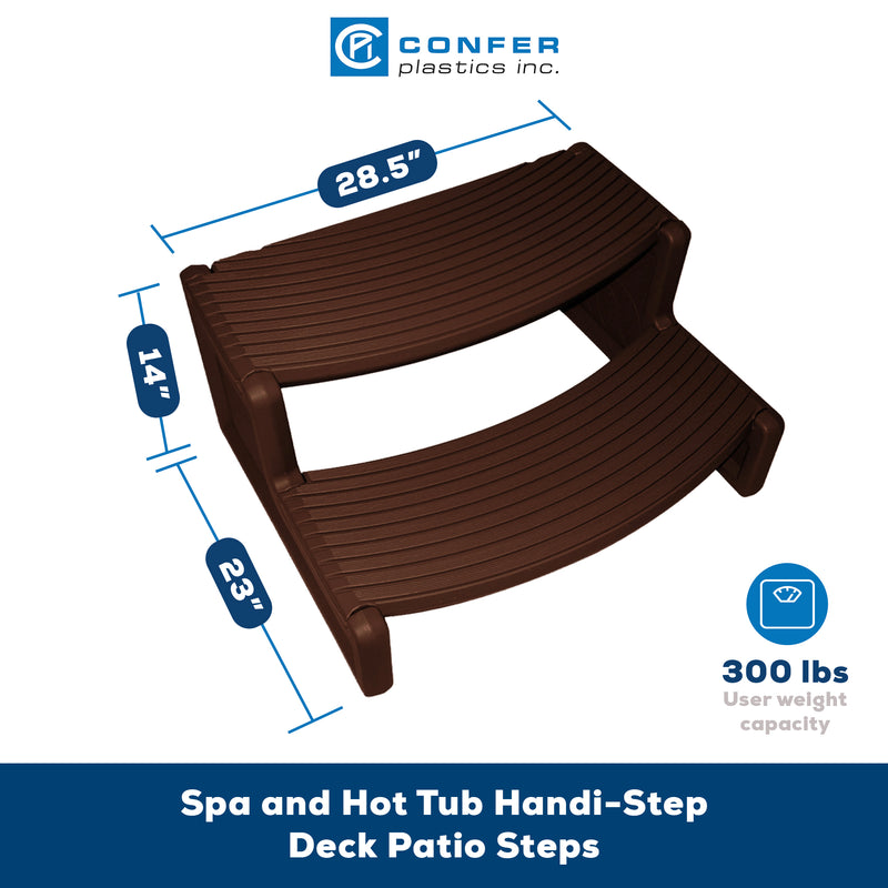 Confer Plastics Handi-Step Spa Hot Tub Stairs for Straight/Curved Spas, Espresso