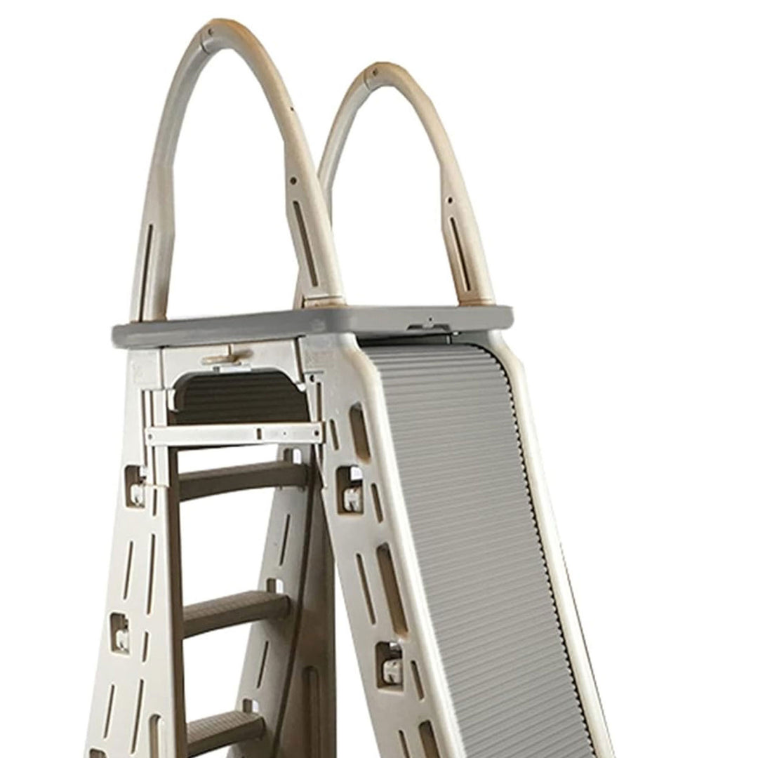 Confer Plastics Roll-Guard 48-56" A-Frame Pool Safety Ladder, Gray (Open Box)