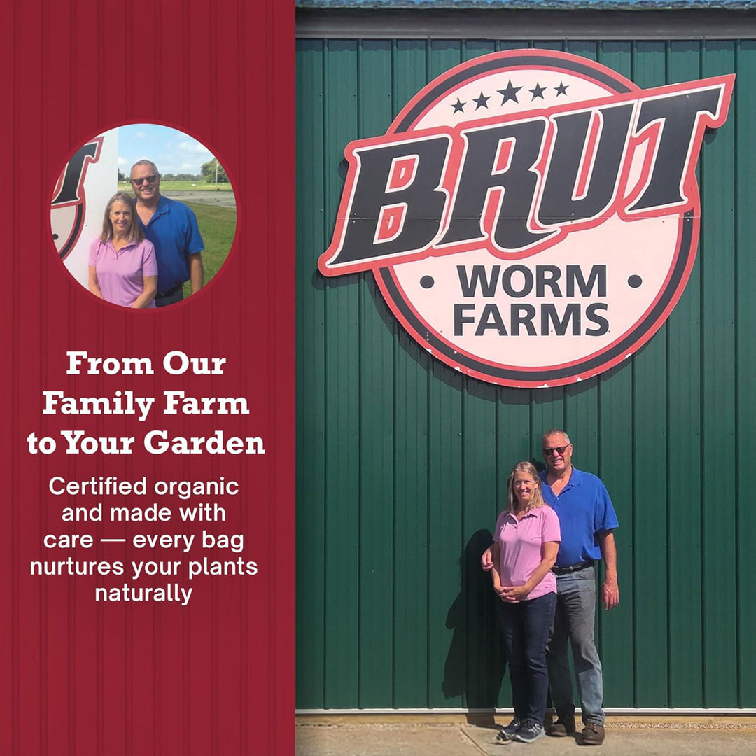 Brut Worm Farms Organic Worm Castings Soil Builder, 30 Pound Bag (8 Pack)