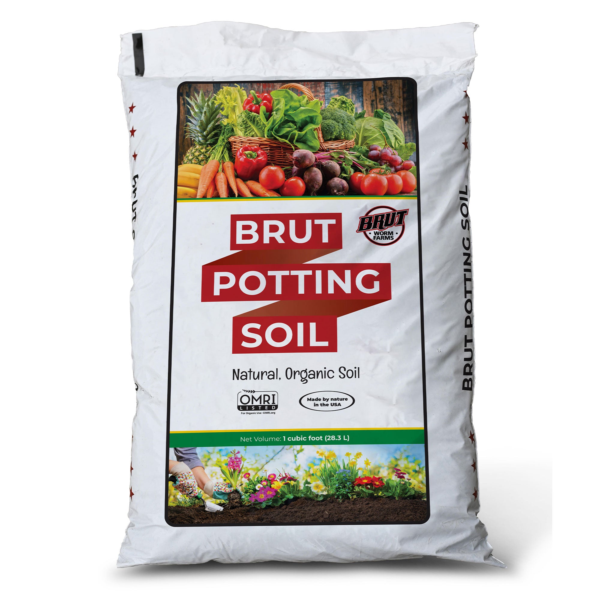 Brut Worm Farms Worm Castings Soil, Cow Compost Fertilizer & Potting Soil Bundle