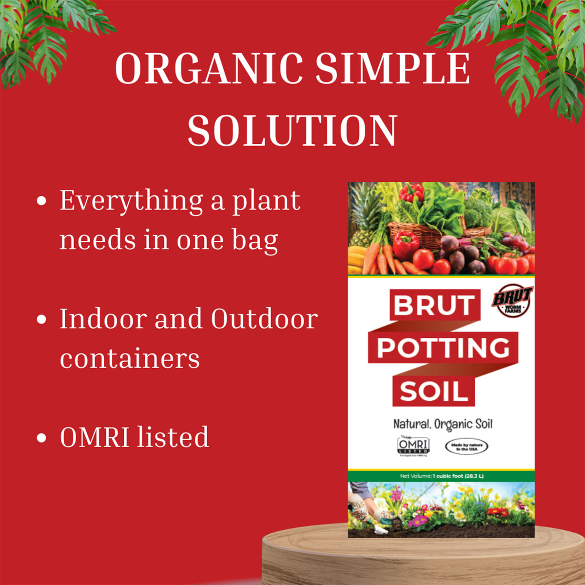 Brut Worm Farms Worm Castings Soil, Cow Compost Fertilizer & Potting Soil Bundle