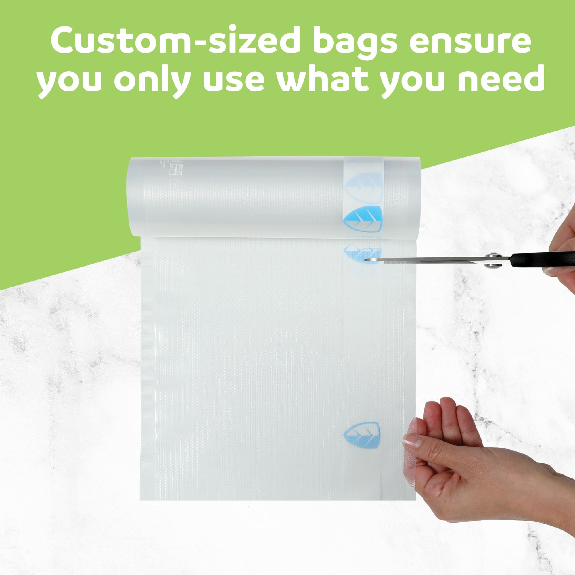 FoodSaver 2 Pack Vacuum Sealer Rolls, 8"x16' Rolls, Custom Size for Food Storage