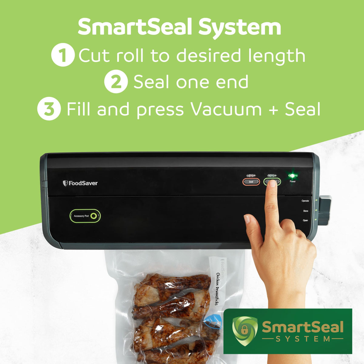 FoodSaver 4 Pack Vacuum Sealer Rolls, 8"x16' Rolls, Custom Size for Food Storage