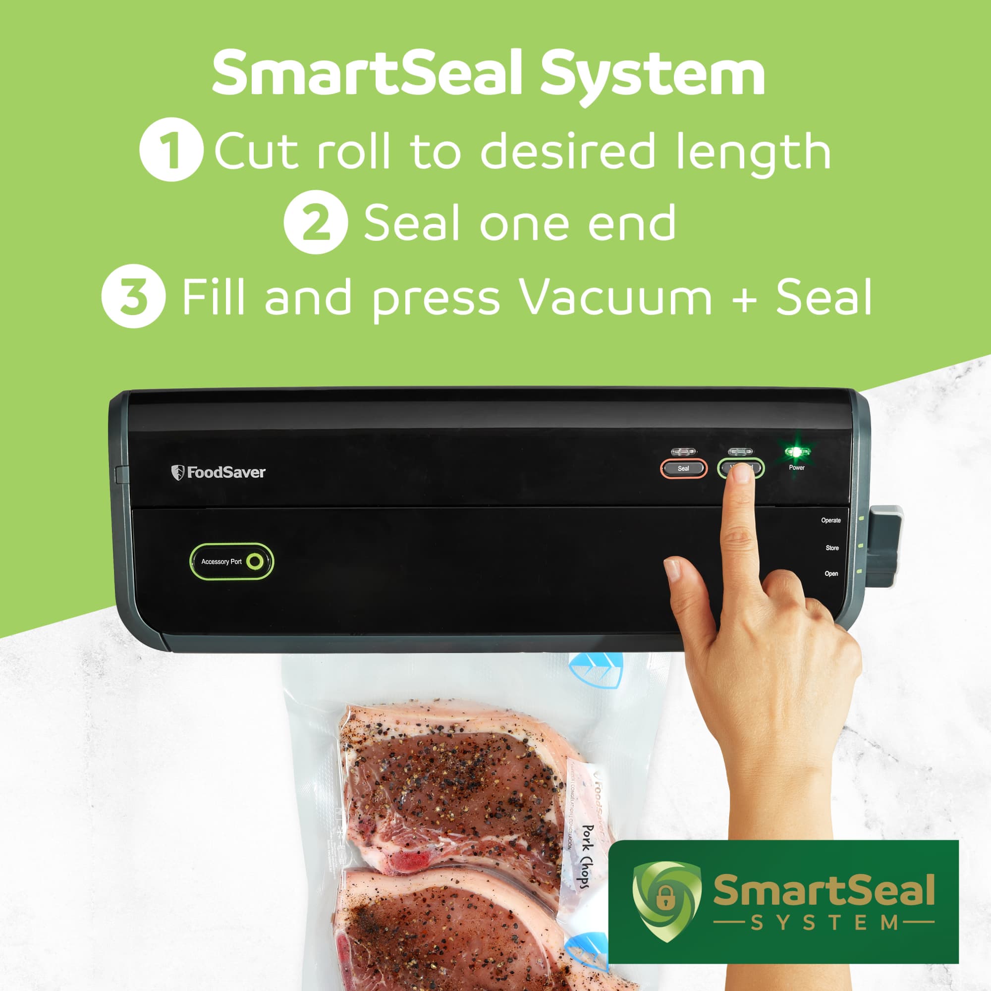 FoodSaver 3 Pack Vacuum Sealer Rolls, 8"x16' Rolls, Custom Size for Food Storage
