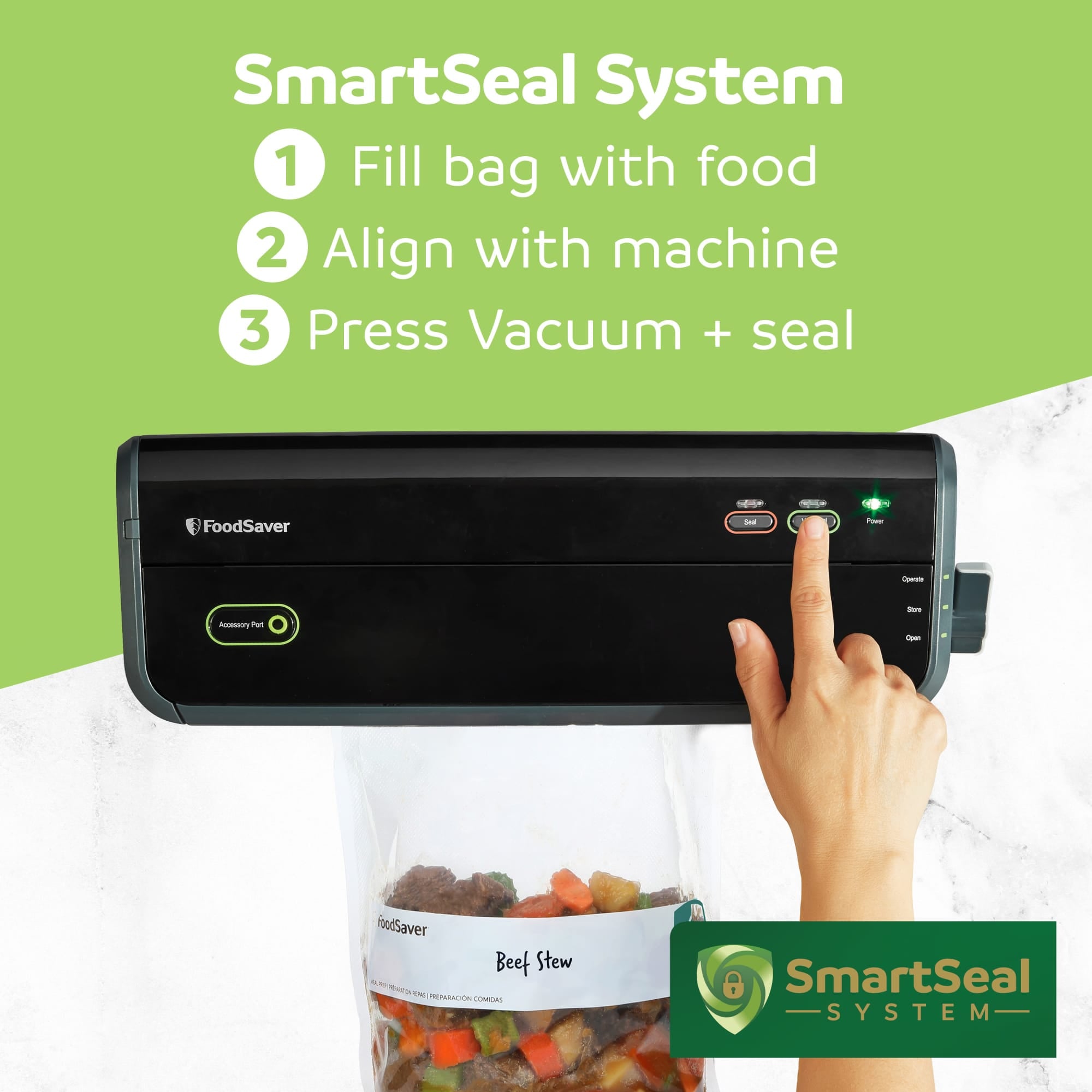 FoodSaver 48 Pack Easy Fill 1-Gallon Vacuum Sealer Bags w/ Free-Standing Design - VMInnovations
