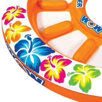 WOW Watersports 12 Person Inflatable Stadium Island Water Float for Lake, Orange - VMInnovations