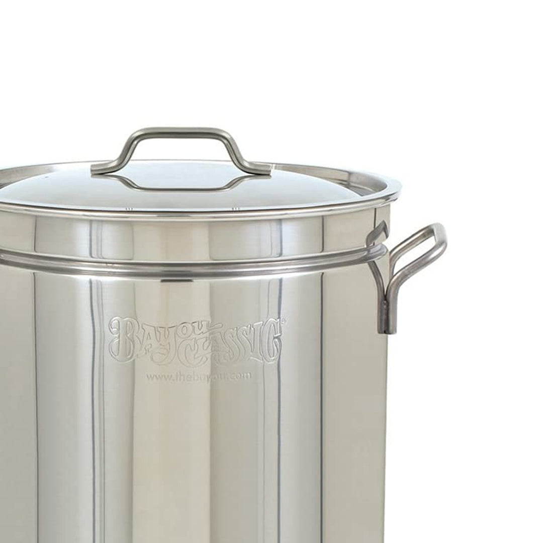 Bayou Classic 44 Qt Stainless Steel Stock Pot with Steamer Basket (Open Box)