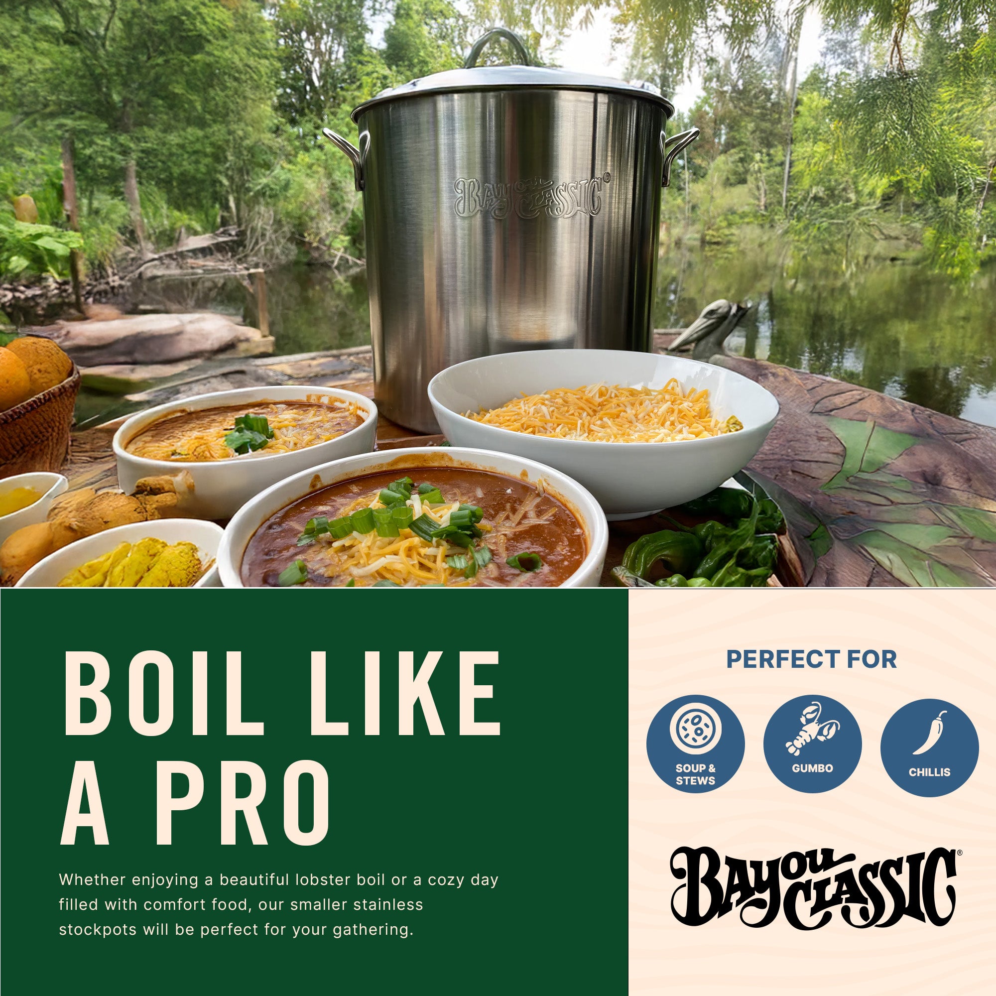 Bayou Classic 30 Qt / 7.5 Gal Stainless Steel Brew Kettle Pot w/ Lid (Open Box)
