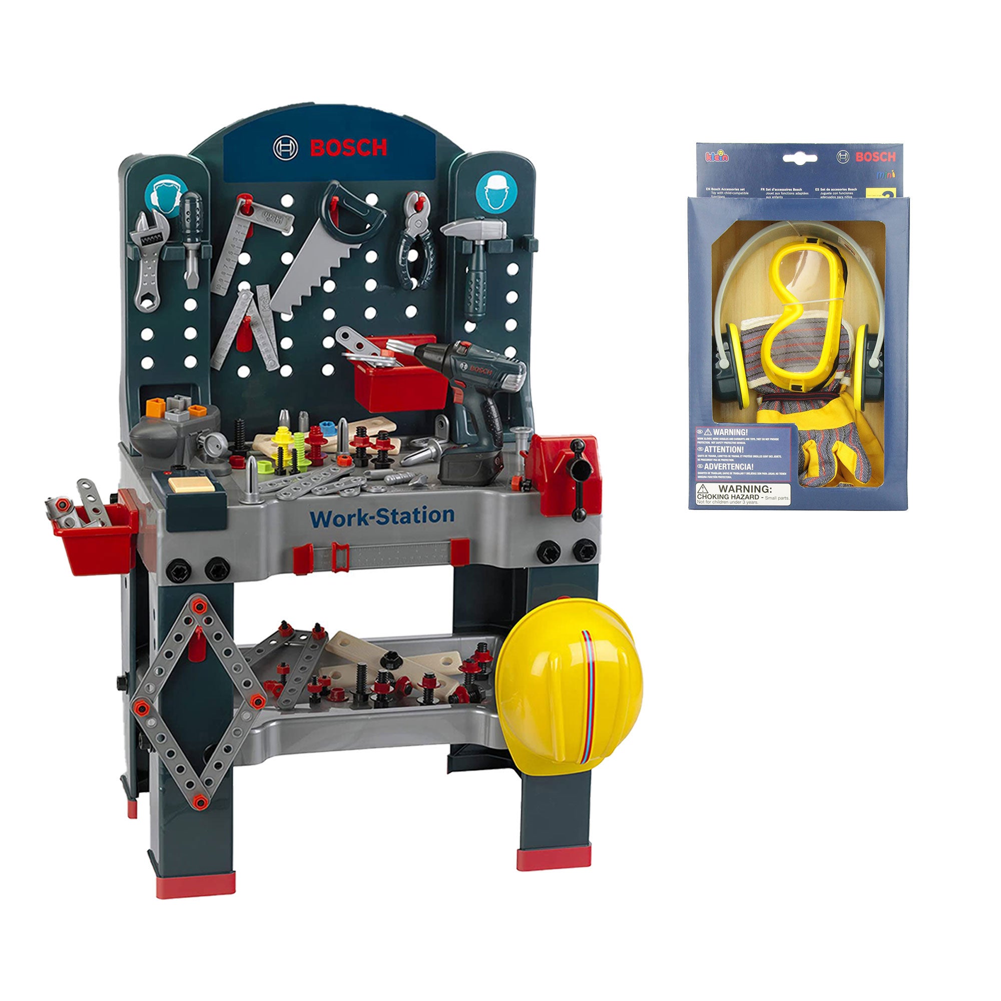 Theo Klein Bosch Toy Workbench Premium Children's Toolset and Safety Accessories