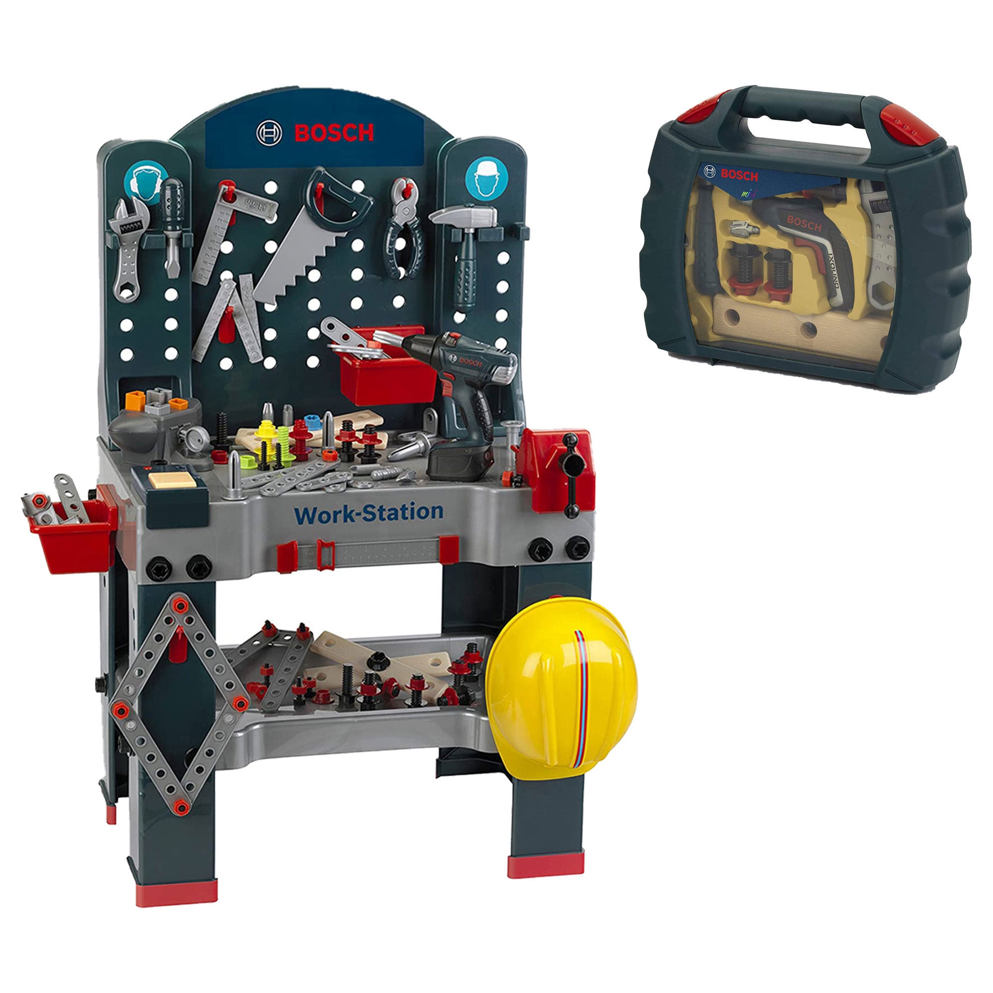 Theo Klein Bosch Toy Workbench Premium DIY Children's Toolset with Ixolino Drill