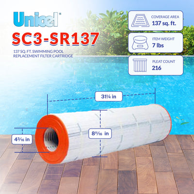 Unicel SC3-SR137 137 Square Foot 3 Oz Media Pool Filter Cartridge (Open Box)