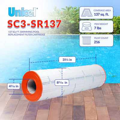 Unicel SC3-SR137 137 Square Foot 3 Oz Media Pool Filter Cartridge (Open Box) - VMInnovations