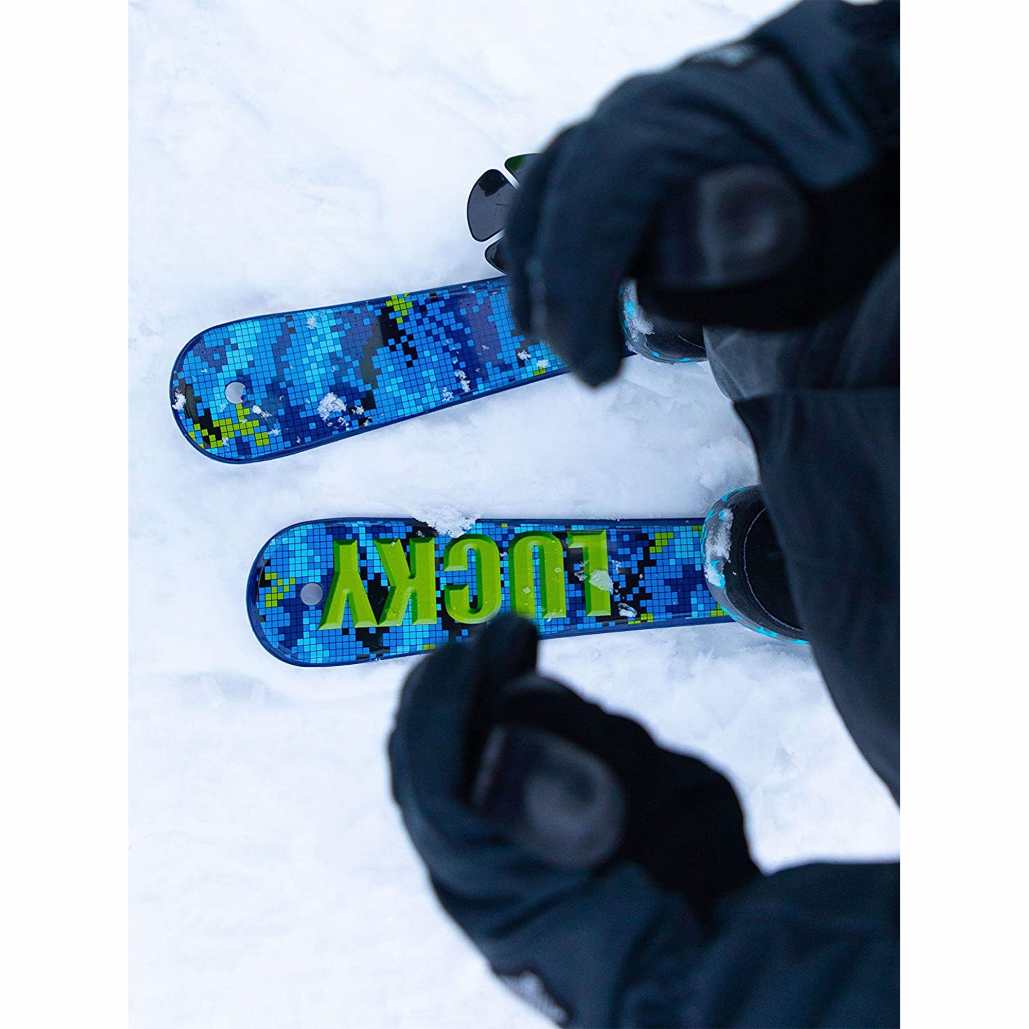 Lucky Bums Kids Beginner Snow Skis w/ Adjustable Bindings, Green (Open Box) - VMInnovations