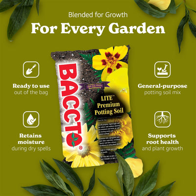 Michigan Peat 1440 Baccto Lite Premium Outdoor Potting Soil, 40 Quart (2 Pack) - VMInnovations