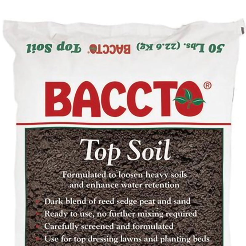 Michigan Peat Baccto Top Soil with Reed Sedge, Peat, and Sand, 50 Pounds