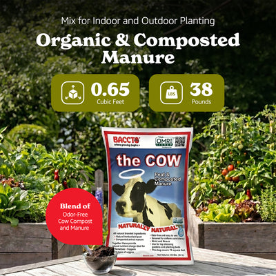 Michigan Peat 1640 Wholly Cow Horticultural Compost and Manure, 40 Qt (2 Pack)