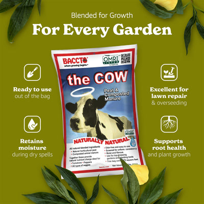 Michigan Peat 1640 Wholly Cow Horticultural Compost and Manure, 40 Qt (4 Pack)