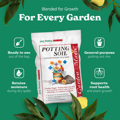 Michigan Peat 5720 Garden Magic Potting Soil Mix, 20 Pound Bag (6 Pack)