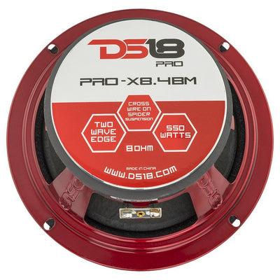 DS18 Pro X 8" 550W Mid Range Car and Truck Door Loudspeaker with Bullet (2 Pack)