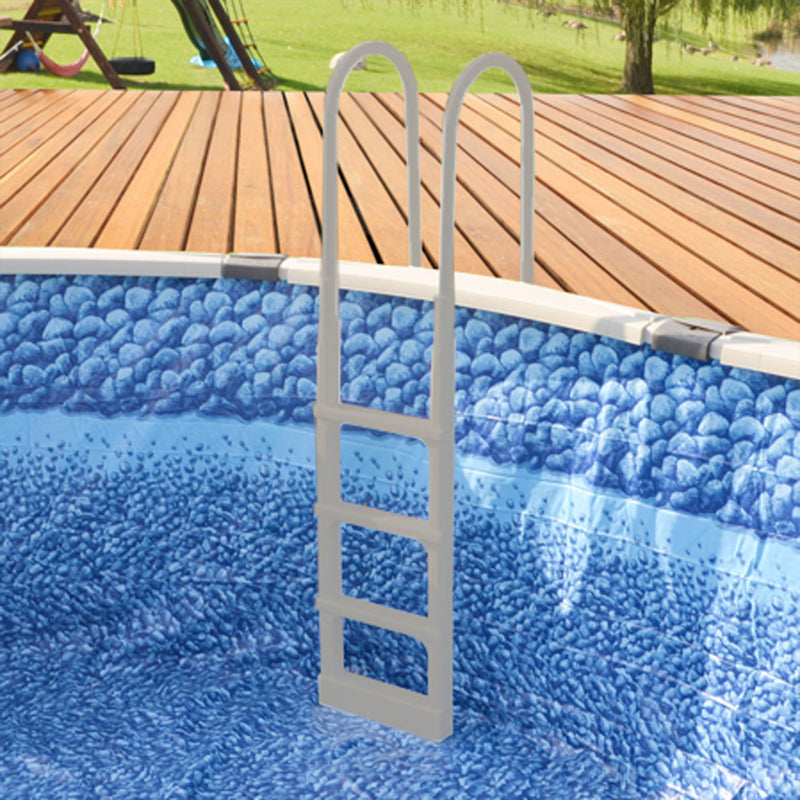 Main Access ProSeries 54 Inch Adjustable In Pool Above Ground Pool Ladder, Taupe