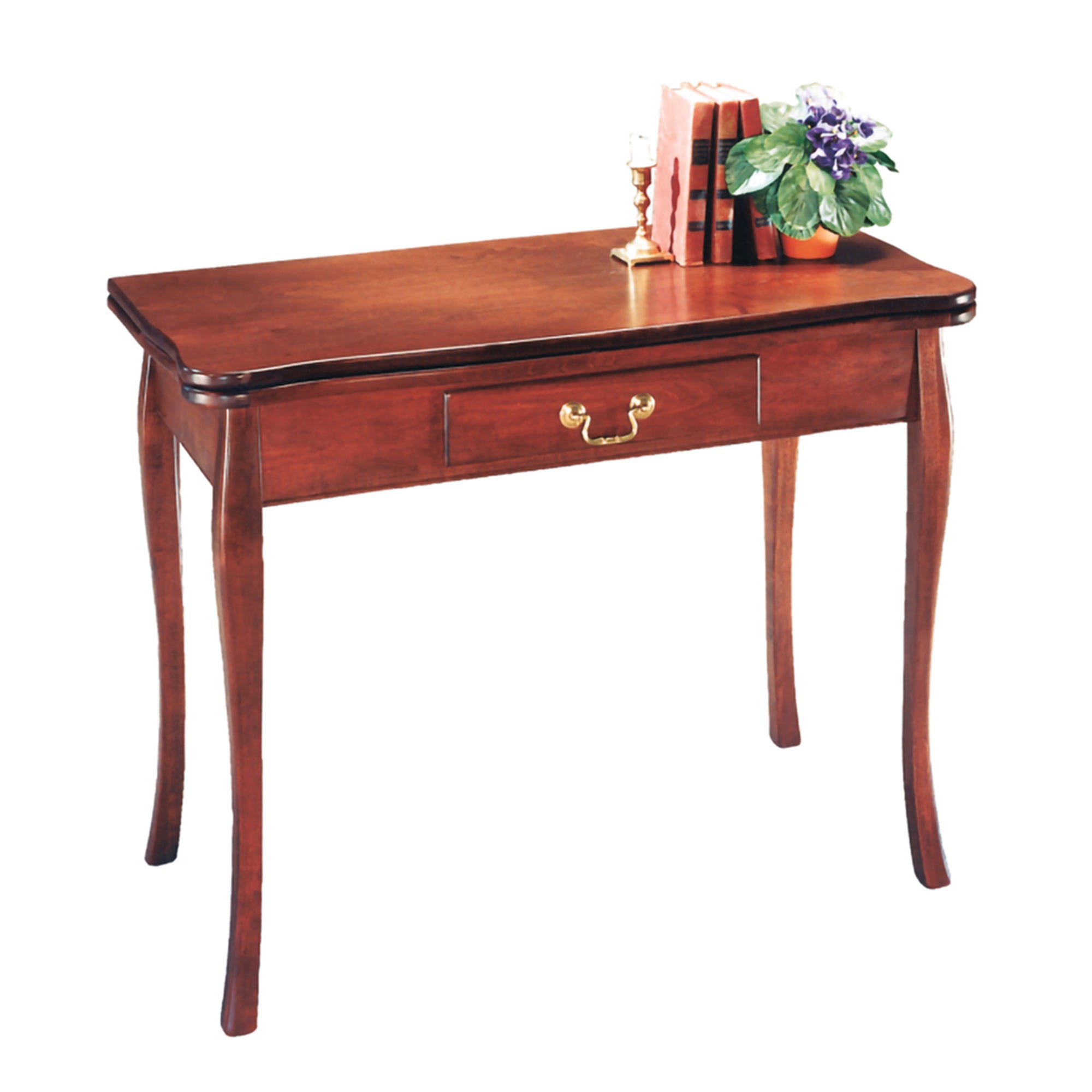 Stakmore Expanding Convertible Console to Dining Room Table w/ 2 Leaves, Cherry - VMInnovations