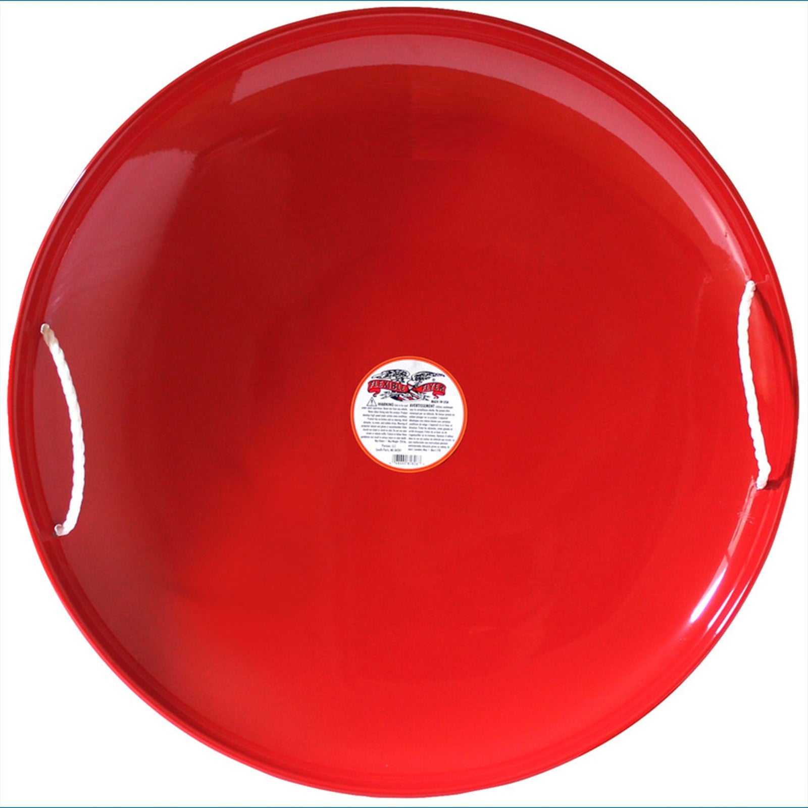 Flexible Flyer Steel Saucer 26" Metal Winter Snow Sled for Kids and Adults, Red - VMInnovations