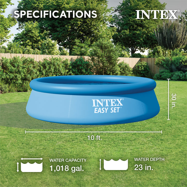Intex Easy Set 10ft x 30in Above Ground Inflatable Round Swimming (Open Box)