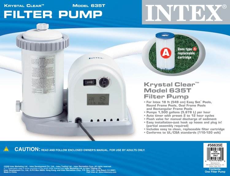 INTEX 1500 GPH Easy Set Pool Filter Pump w/ Timer - Open Box