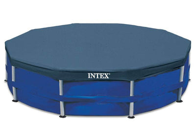 Intex Pool Ladder for 48 Inch Wall Pools & 15' Pool Debris Cover w/ Drain Holes