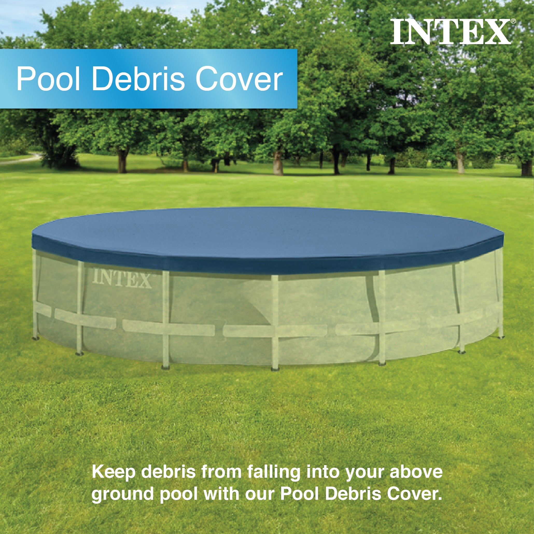 Intex 15' Round Frame Above Ground Pool Debris Cover w/ Drain Holes (Used) - VMInnovations