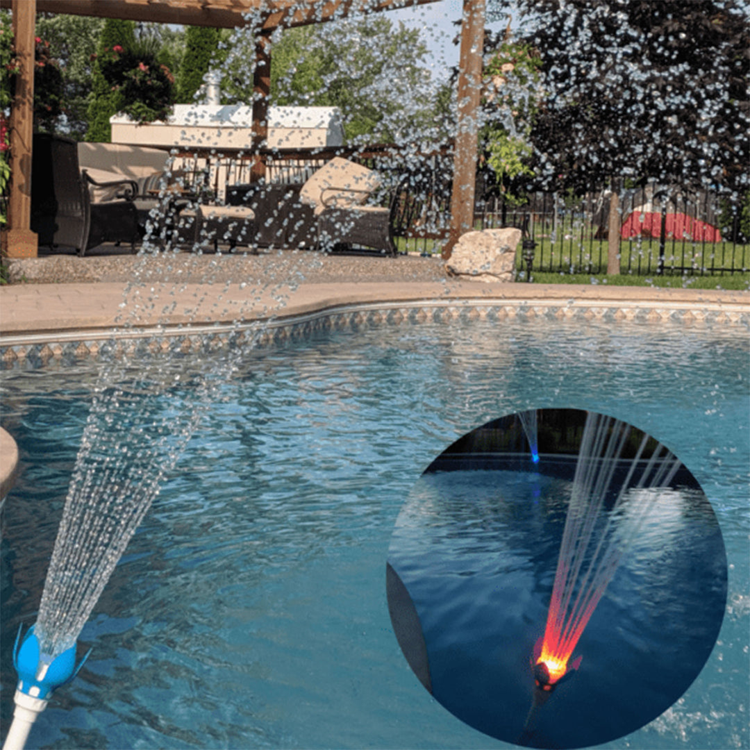 Magic Pool Fountain Water Powered Swimming Pool Fountain w/ Multicolor LED Bulb