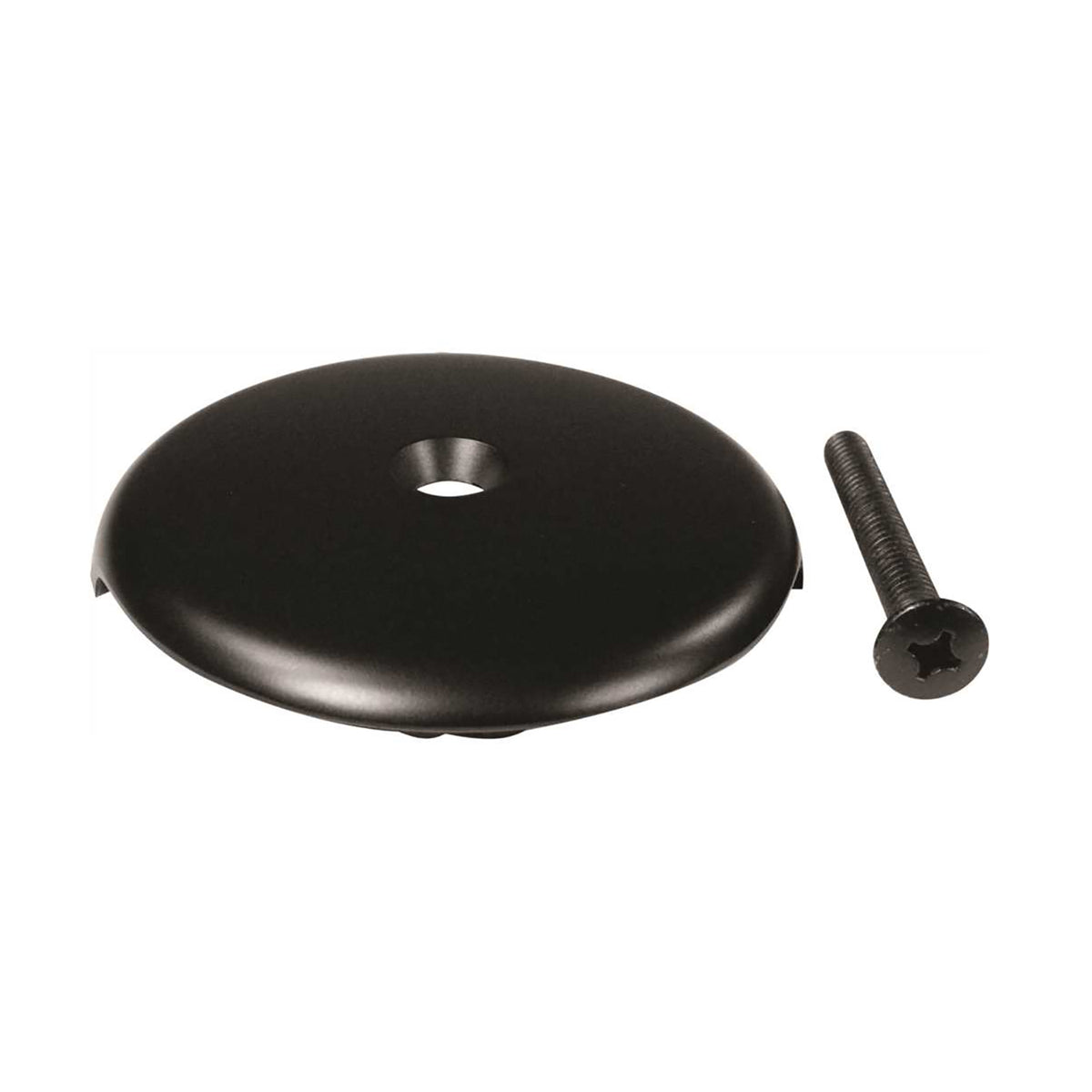 Westbrass 1.5 Inch Dia Twist & Close Bathtub Trim Set w/ 1 Hole Faceplate, Black