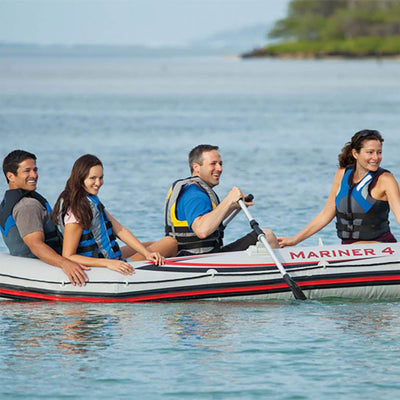 Intex Mariner 4-Person Inflatable River Lake Dinghy Boat and Oars Set(For Parts) - VMInnovations
