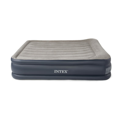 INTEX Queen Pillow Rest Airbed Raised Air Mattress Bed with Pump (Open Box)