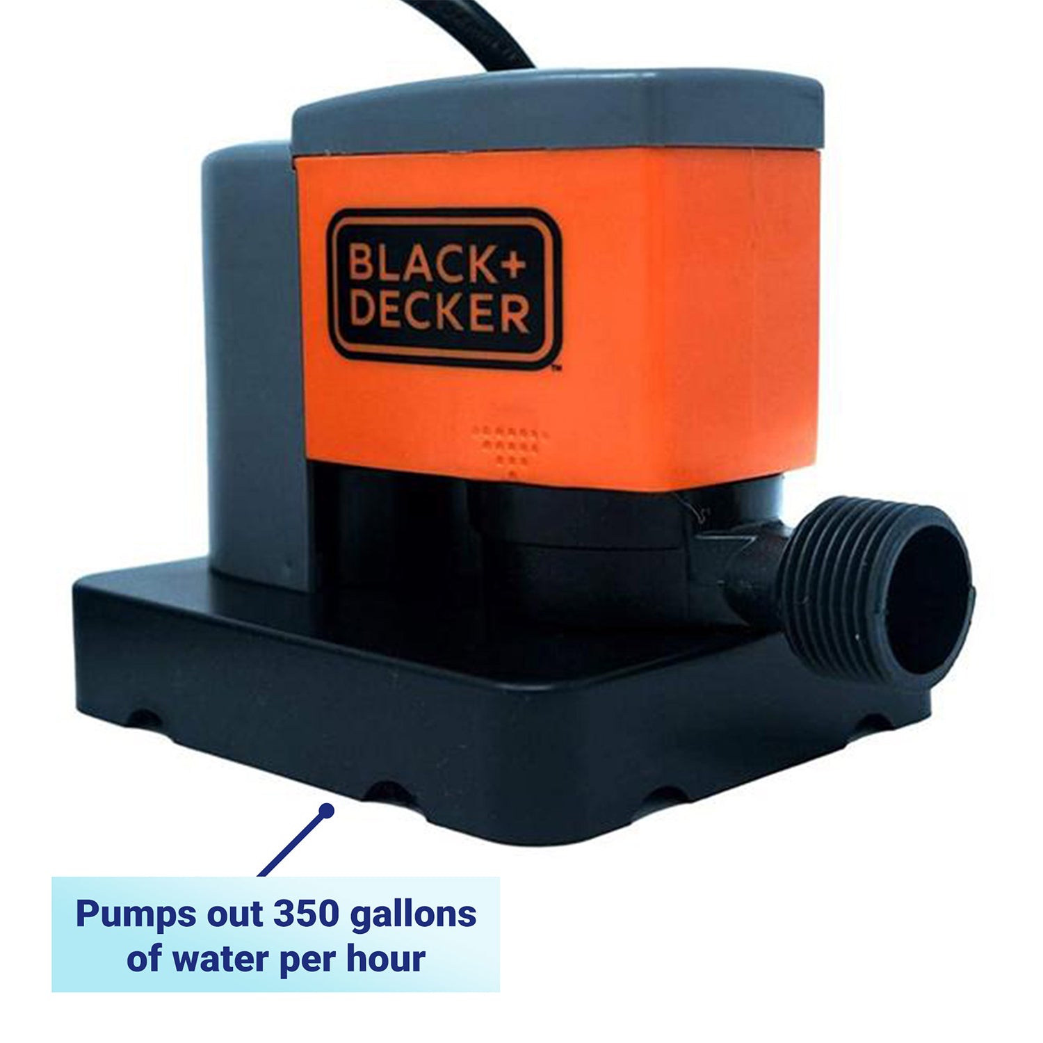 Black + Decker 350 GPH 0.25 HP Automatic Submersible Pool Cover Pump (Open Box)
