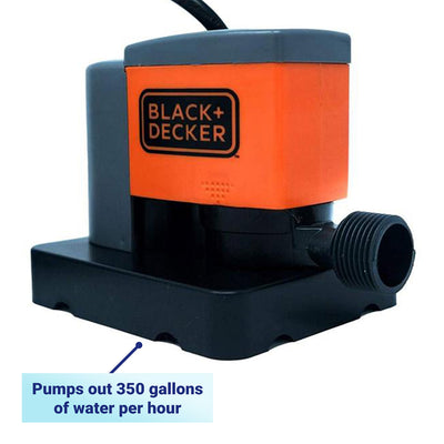 Black + Decker 350 GPH 0.25 HP Automatic Submersible Pool Cover Pump (Open Box)