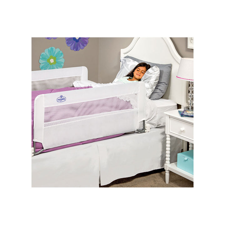 Regalo 43-Inch Swing Down Double-Sided Bed Rail with Mesh Wall, White (Open Box)