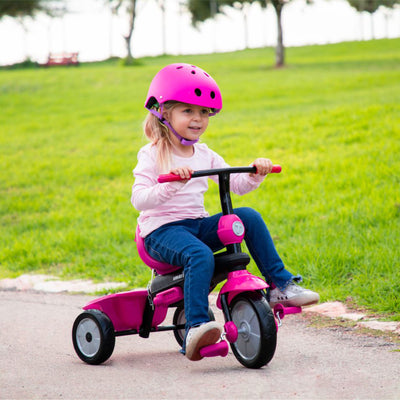 smarTrike Adjustable Vanilla Plus Baby and Toddler Tricycle Push Bike, Pink