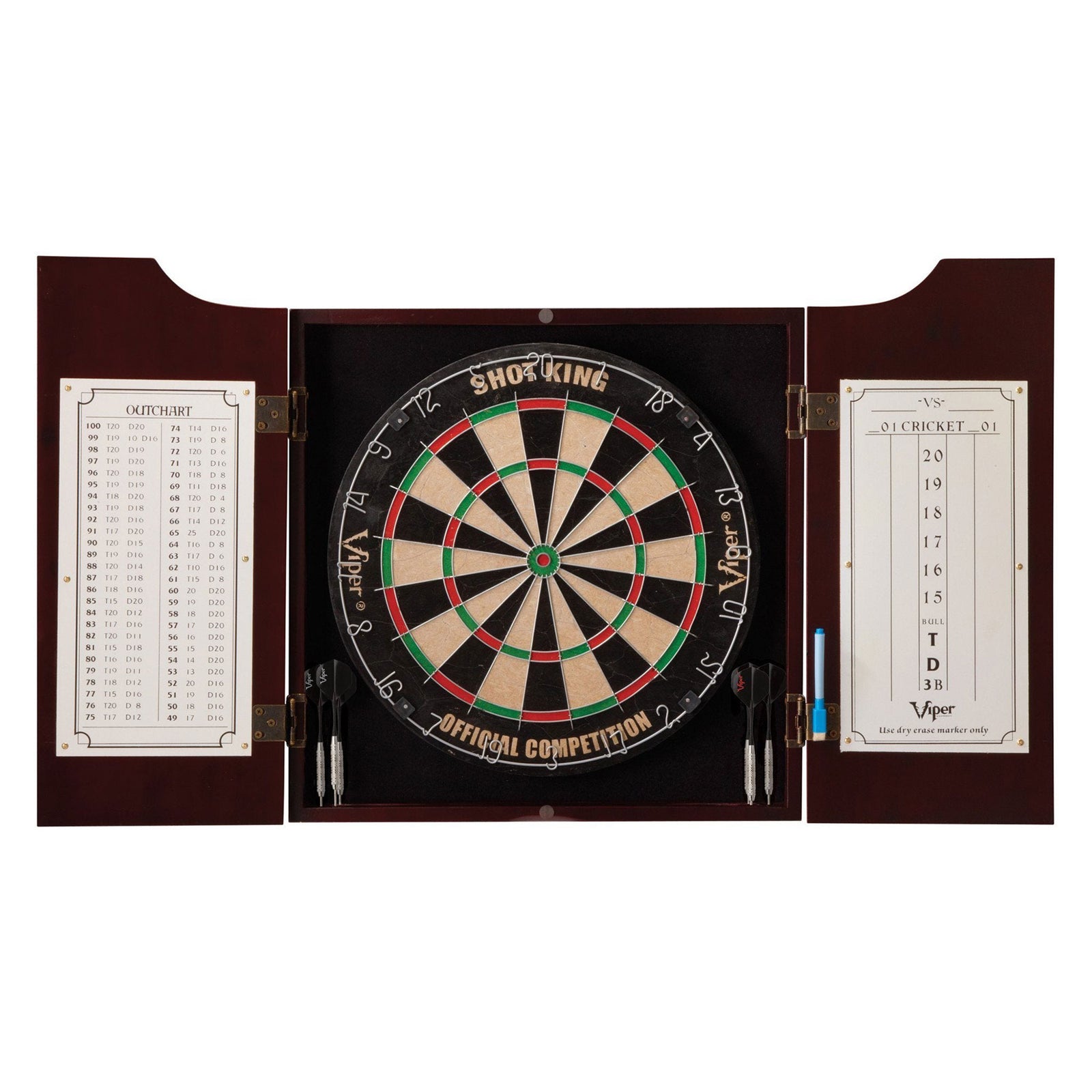 GLD Viper Hudson All-In-One Dart Board & Cabinet w/ Dry-Erase Board (Open Box) - VMInnovations