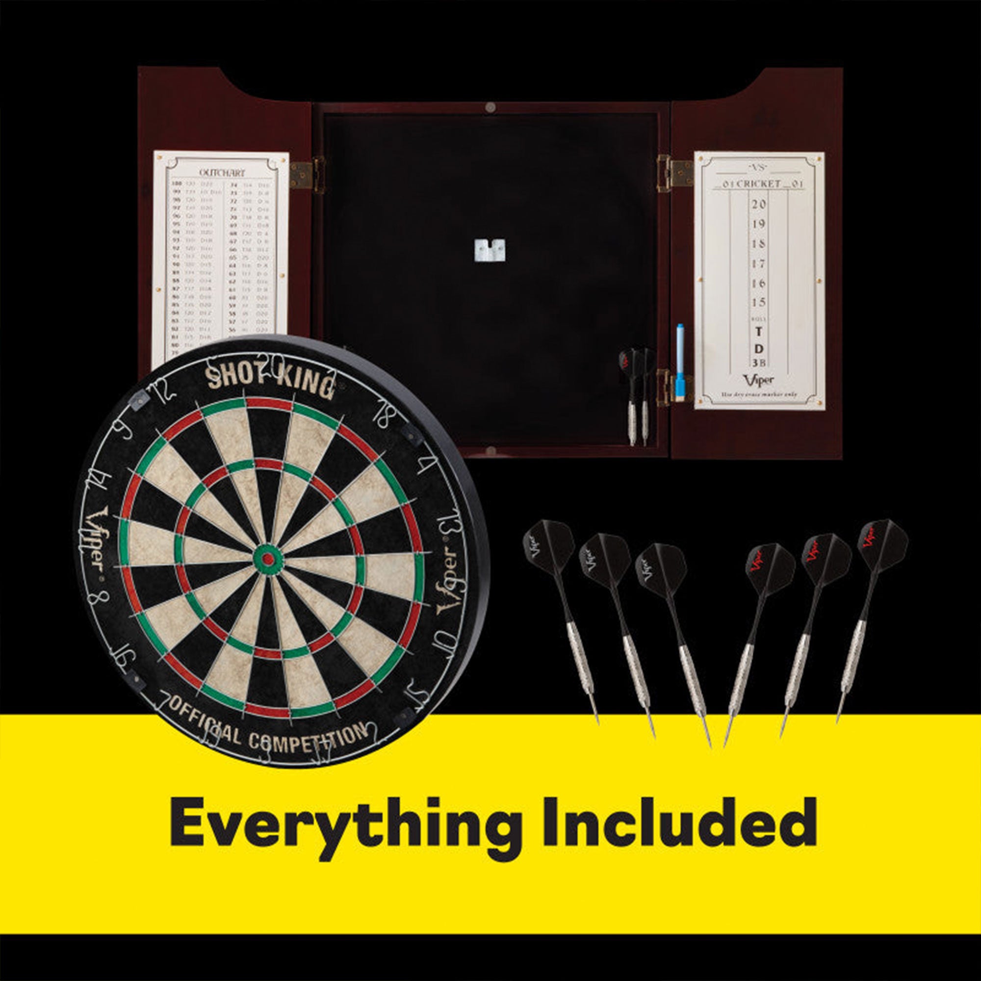 GLD Viper Hudson All-In-One Dart Board & Cabinet w/ Dry-Erase Board (For Parts)